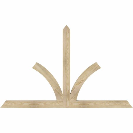 Ekena Millwork Richland Rough Sawn Timber Gable Bracket, Douglas Fir, 72"W x 45"H x 2"D x 4"F, 15/12 Pitch GBW072X45X0204RIC00RDF